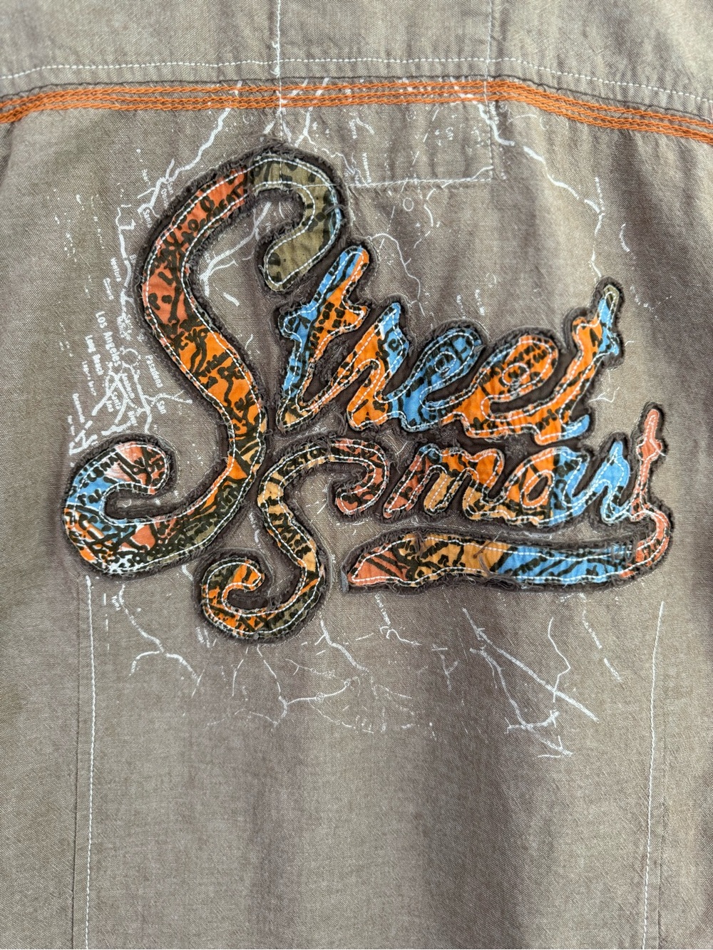 Guess Los Angeles Sweet Smart Y2K Graphic Button Front Shirt Unisex XS Brown - Picture 6 of 8